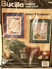 Bucilla Stamped Cross Stitch Kit Graces Sampler PAIR Thank You Prayers 64387