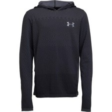 Image of Under Armour Boys Youth Seamless Black Hoodie New (Sizes From 6-20 Yrs)