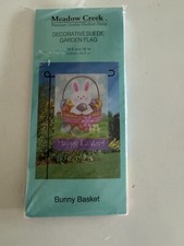 Meadow Creek Garden Flag Happy Easter Bunny Basket Indoor/Outdoor 12.5 X 18