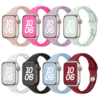 Damen Bunt Silikon Armband für Apple Watch 11 10 9 8 7 6 SE 40/44/41/45/42/46mm