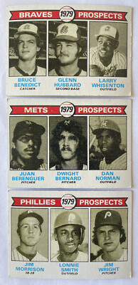 1979 Topps 3 card lot of NL East Prospects Braves - Mets - Phillies