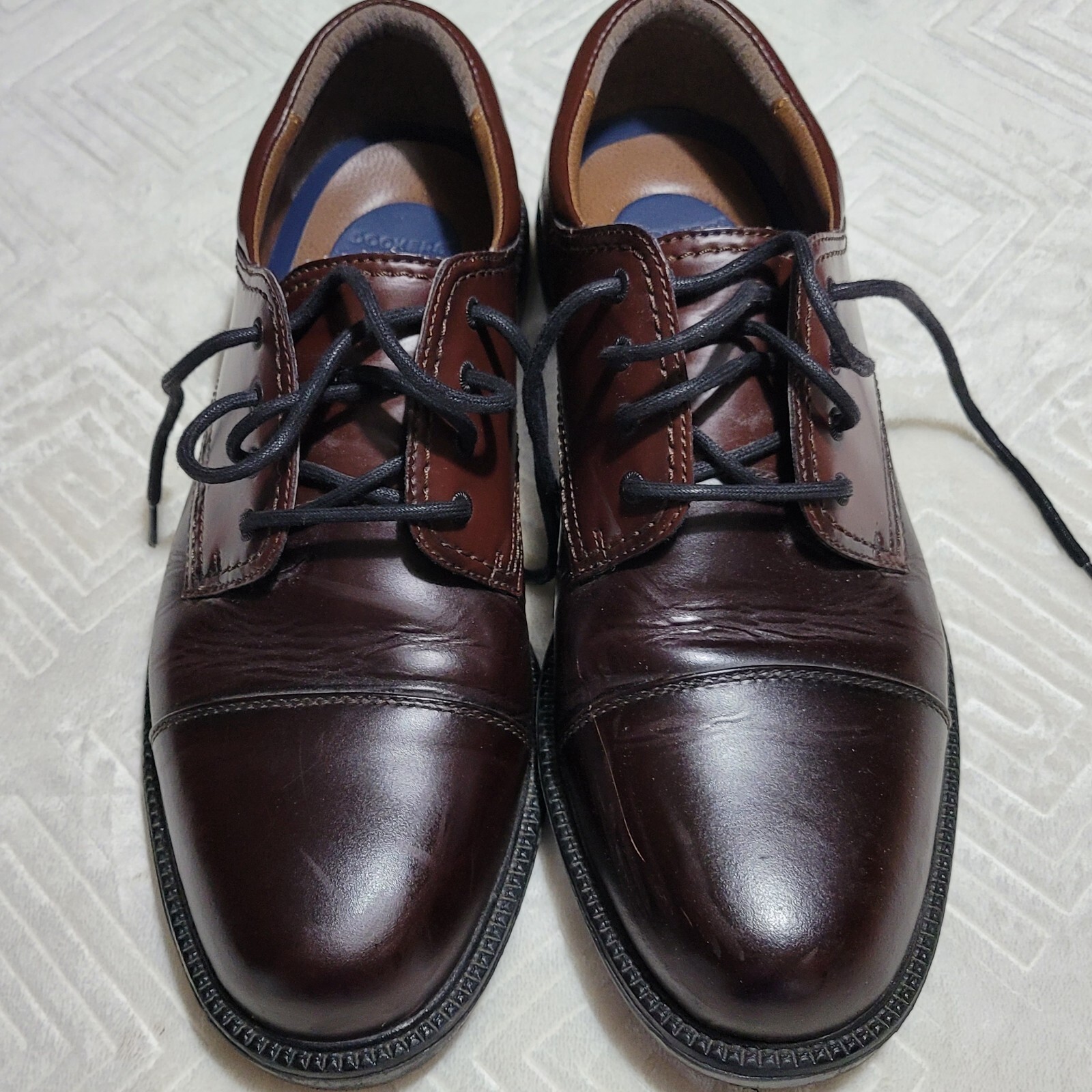 SAOLA Scarpa Oxford Dockers uomo Gordon Oxblood elegante stringata in pelle taglia 11M
