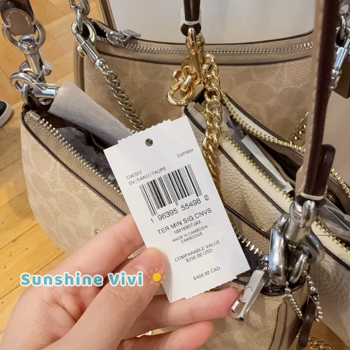 NWT Coach Teri Mini Crossbody Bag cw323 Signature Canvas/Silver