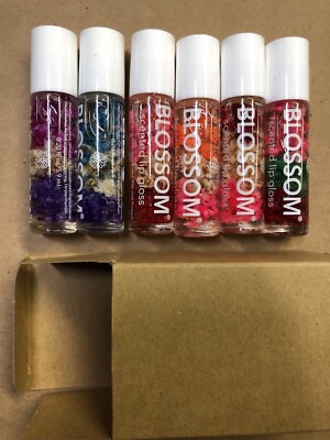 Lot Of 6 Blossom Roll-On Scented Lip Gloss .20oz Each Brand New