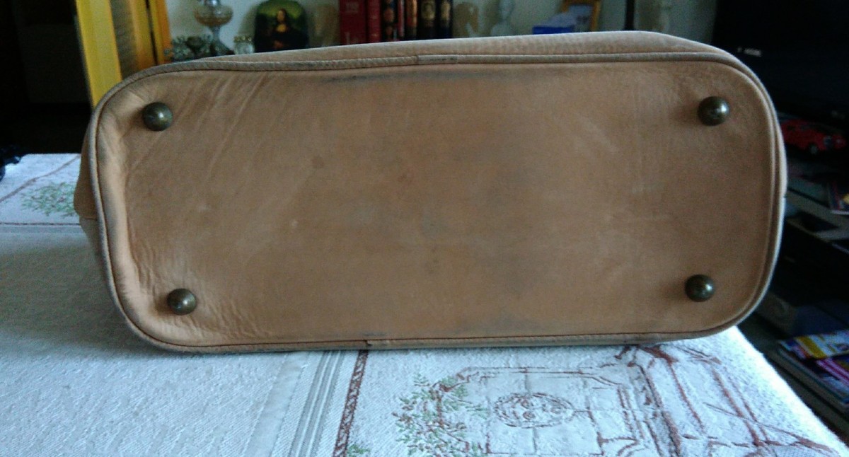 Joli Sac Vintage SABATIER 1947 Collector peau couleur beige