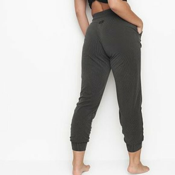 Victoria Secret Grey Ribbed Jogger Pants Large 33X29 | eBay