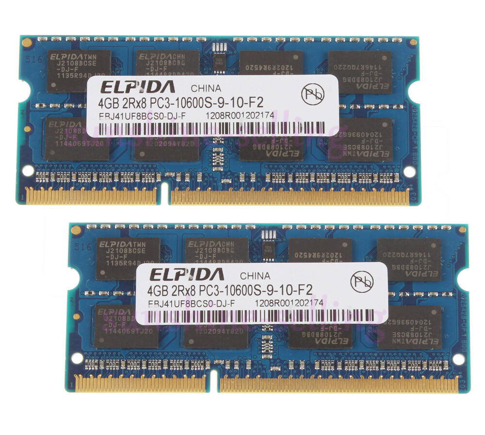 4gb 2rx8 Elpida Ram 8gb Elpida RAM 8GB 2X 4GB 2RX8 PC3-10600S DDR3