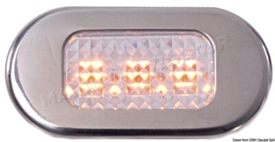 Osculati Watertight Polycarbonate 3 Yellow LEDs Courtesy Light 12V 3.6W