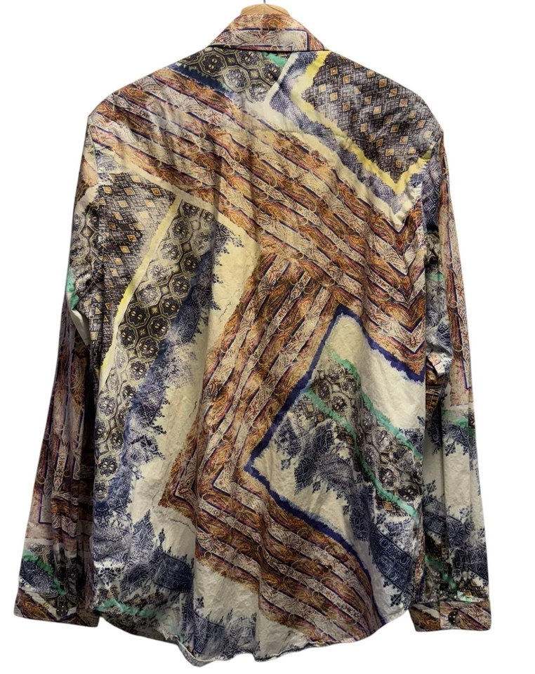 Robert Graham Limited Men's XL Classic Woven the Wutam Geometric Flip Cuff Shirt - Image 4 of 4