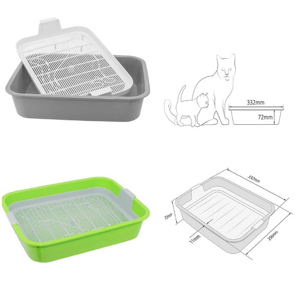 2X Set Katzentoilette Tray Schalentoilette Katzenklo KäTzchen Wc Reinigungssieb-image