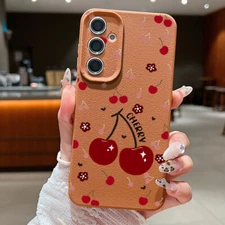 Cute Cherry Soft Phone Case For Samsung S25 Ultra S24 FE S23 S22 S21 Plus Cover