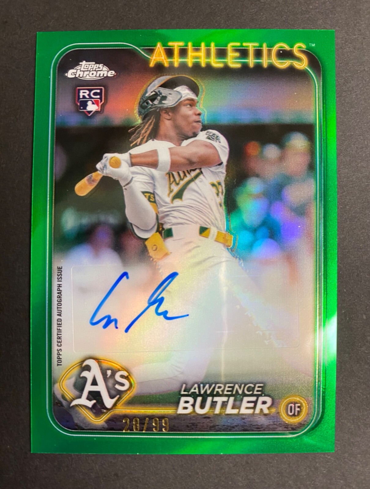 Lawrence Butler 2024 Topps Chrome Update #AC-LB Autographs - Green 