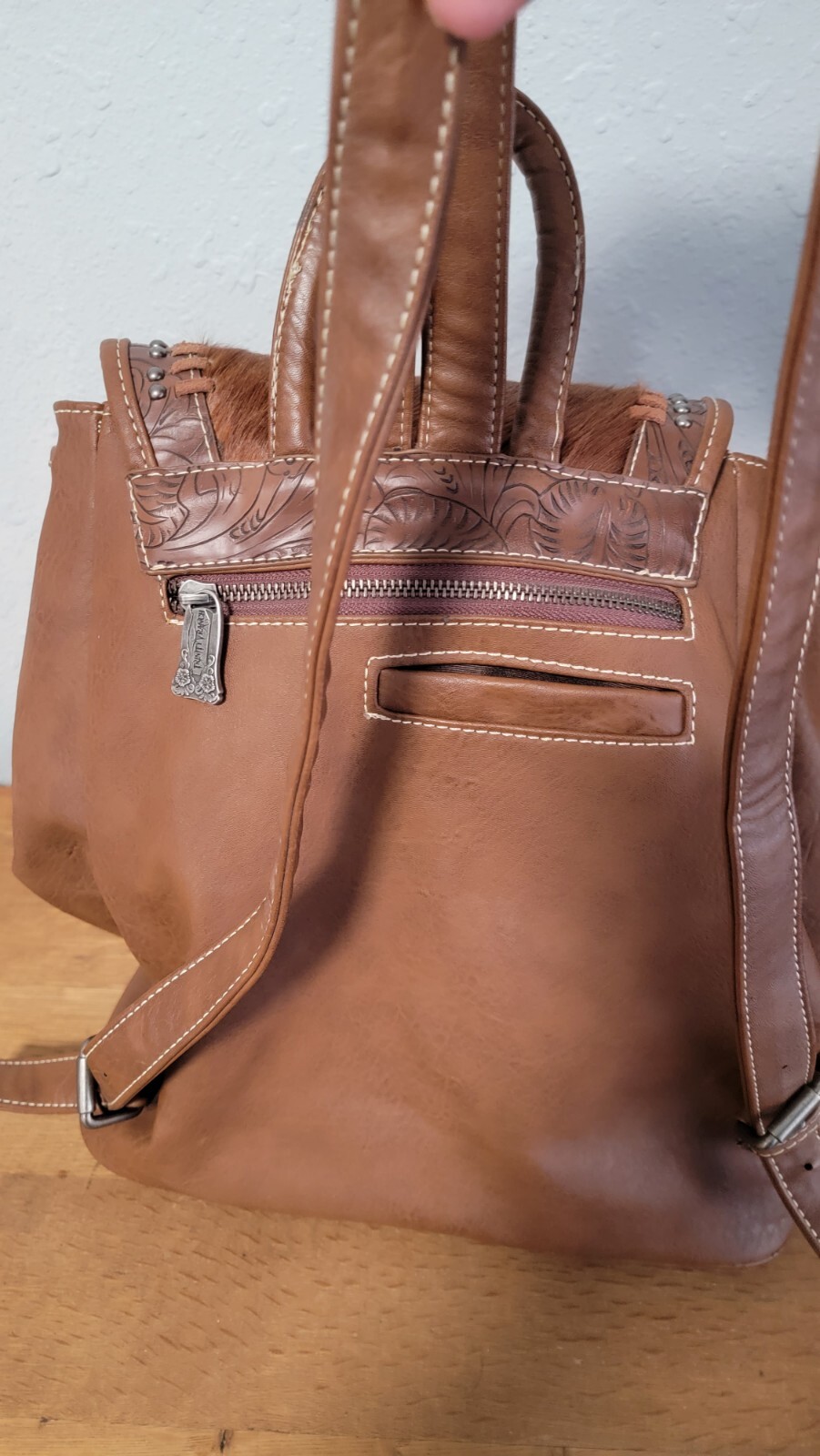 Trinity Ranch Backpack Western + Tooled Leather L… - image 8