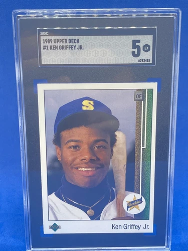 1989 Upper Deck #1 Ken Griffey Jr. Rookie Card Graded 5 EX SCG