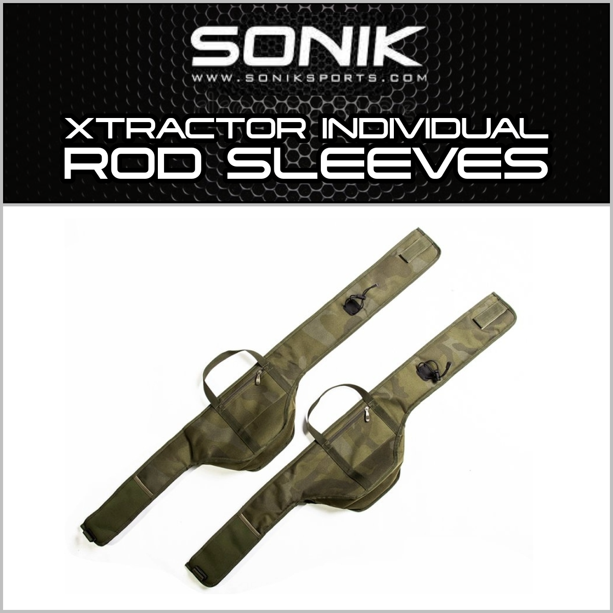 SONIK XTRACTOR INDIVIDUAL ROD SLEEVES NEW CARP FISHING LUGGAGE