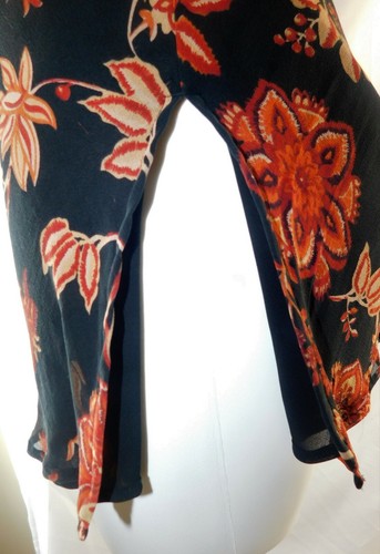 New York City Design Co. Women's Black/Orange Silk Sheer Lined Top ~ Size M - Picture 5 of 6