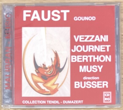 Gounod Faust CD 2 Disc Set Vezzani Journet Berthon Musy Busser French Import