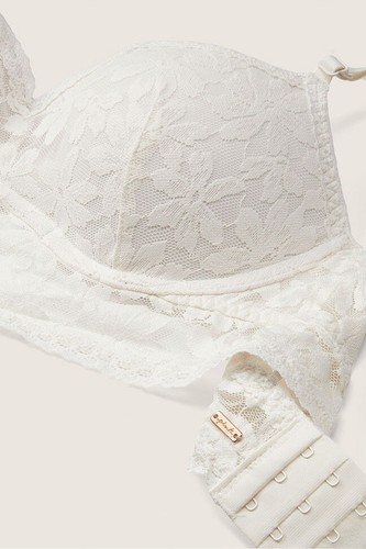 PINK Victoria Secret L/L Strappy Push Up Bralette Set Brazilian Panty Lace - Picture 11 of 12