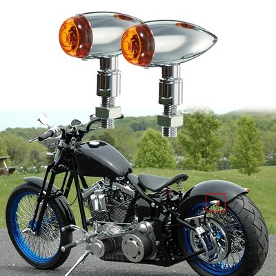 Motorrad Chrom Halogen licht Blinker E-Geprüft 10mm Für Suzuki Yamaha Kawasaki
