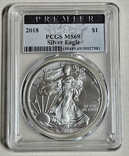 2018 American Silver Eagle 1 oz Silver PCGS MS 69