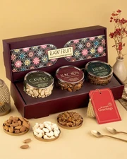 HYPERFOODS Diwali Dry Fruit Gift Box | Pack 3 Cashew Almond Walnut Gift Hamper