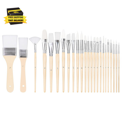 Multi-Shaped Polyester Paint Brushes for Acrylic, Oil, Watercolor, Gouache, Fine