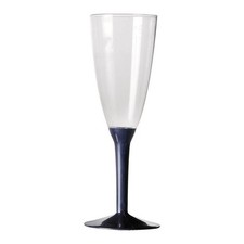 20 Flute in plastica con Gambo Calici 130 cc Crystal blu 20 pezzi