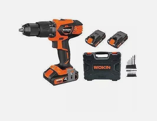 WOKIN 20V Max: Trapano Avvitatore Kit 2 Batterie + 13 Accessori
