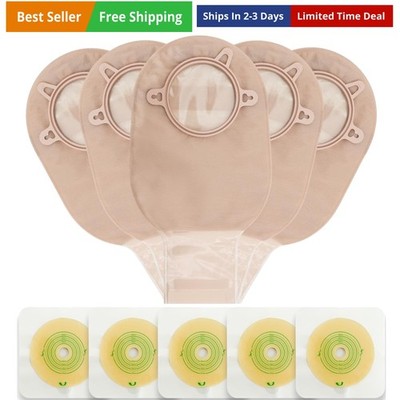 21 PCS Colostomy Bags,Ostomy Supplies,Two-Piece Drainable Pouches with Closur...