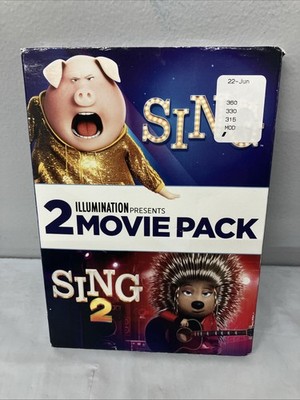 SING 2 MOVIE PACK BLU RAY  ILLUMINATION PRESENTS SING / SING 2 SEALED NEW 2022