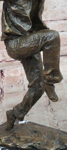 Mid Century Modern Bronze Break Dancer Statue Music Dance Decor Hand Made Figure - Afbeelding 9 van 10