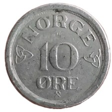 Norway 10 Ore 1957
