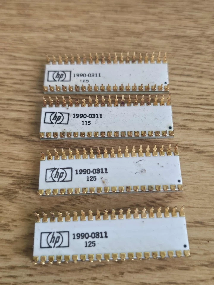 4x Super Rare Vintage White Gold Ceramic IC HP 1990-0311 Dot Matrix Display Chip - Image 3 of 4