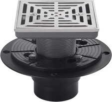 4-1/4"Square Brushed Nickel Shower Drain  Base with Adjustable Drain Flange Kit P