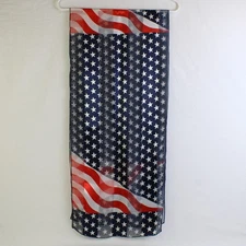 USA Stars & Stripes Flag Design Acrylic Scarf Knit 60” x 13.8"