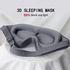 3D Sleep Mask Memory Foam Eye Mask Blindfold 99% Light Blockout Soft Eyeshade