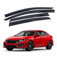 For Honda Civic Hatchback 2016-2021 Rain Guard Jdm 3d Wavy Mugen Style Deflector