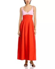 Women’s Simkhai Maddy Cutout Maxi Dress Pink And Red (lobster) Size 6 NWT