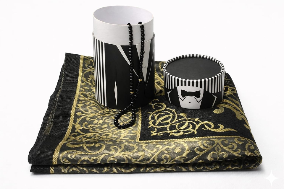 Islamic Prayer Rug & Tasbih Gift Set with Cylindrical Box – Muslim ...