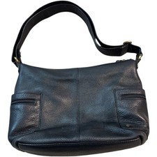 Eddie Bauer Black Leather Shoulder Bag Hobo E...