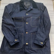 Vintage Wrangler Blue Bell Blanket-Lined Denim Chore Jacket Coat (44) Sanforized