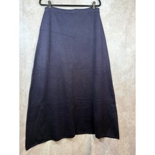 NWOT VTG Dialogue Navy Blue Merino Wool Blend Knit Maxi Skirt Women's Large