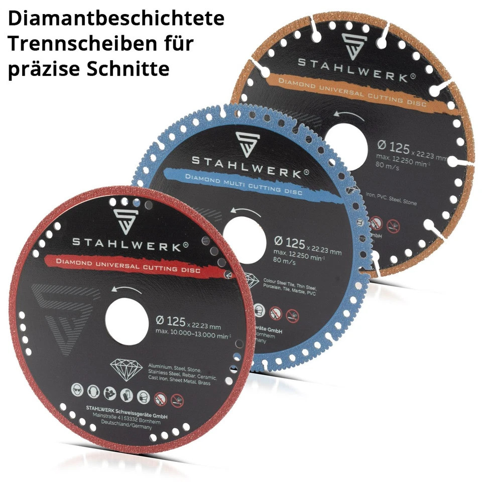 STAHLWERK Diamant Trennscheiben 3er Set Universal Sägeblatt 125 x 22,23 mm - Bild 2 von 4