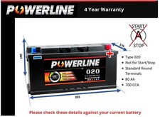 Battery fits INFINITI FX30 QX70 EX30 M QX50 Q70 5.0 3.0D 2010 on 020 700A 80Ah