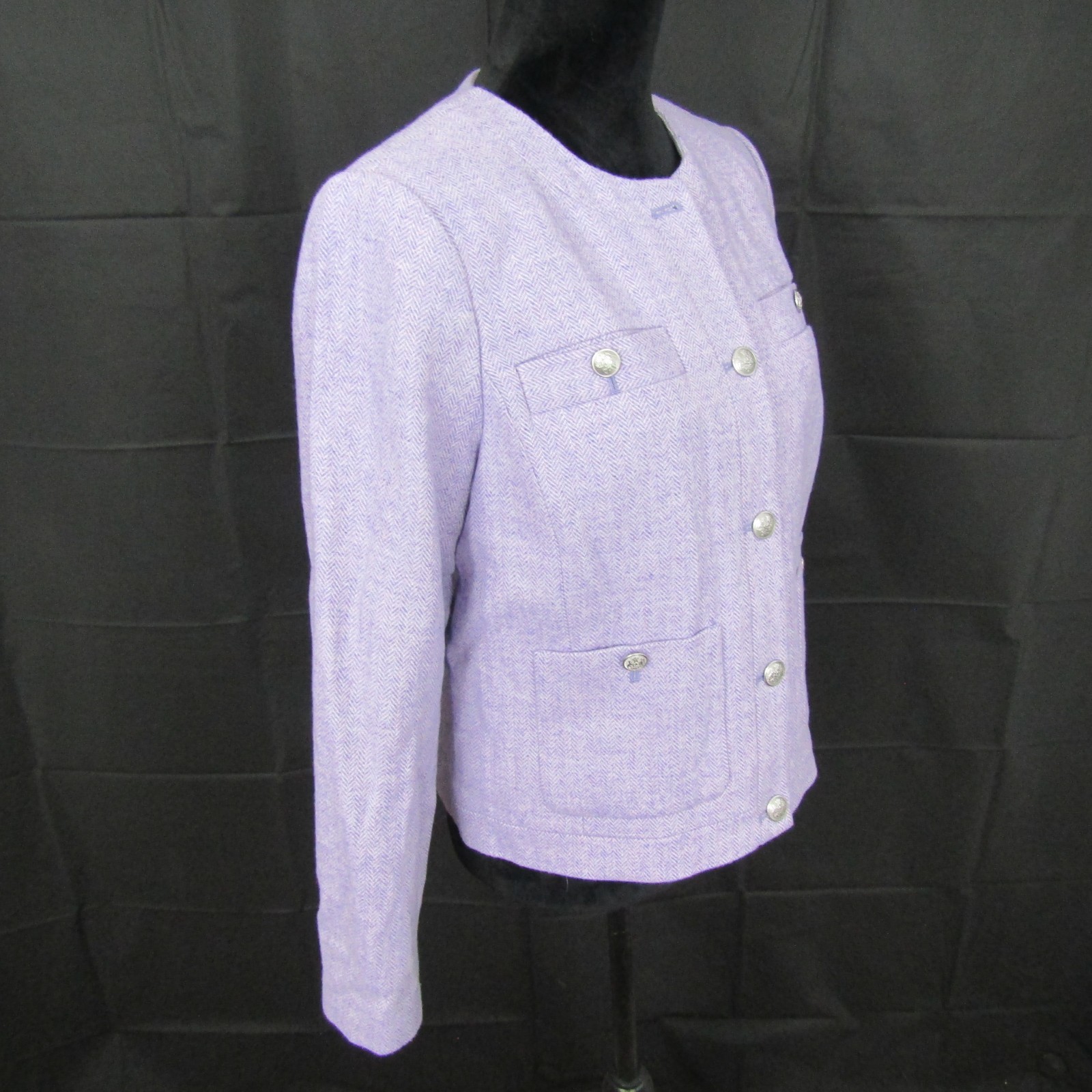 Talbots Blazer Jacket Button Up Collarless Women … - image 2
