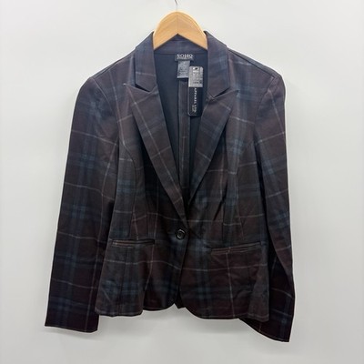 Soho Apparel Ltd. Womens Size Medium Plaid Long Sleeve Blazer Suit Jacket Career