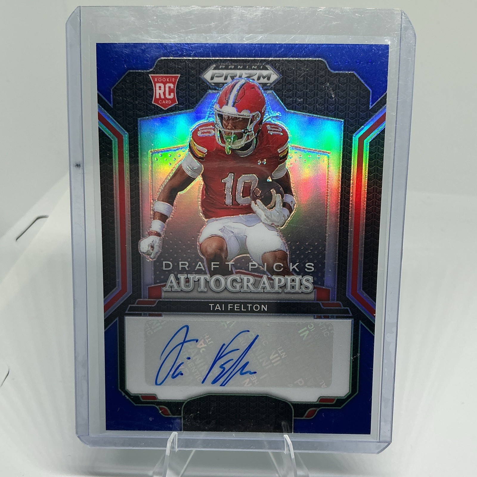 Panini 2025 Prizm Draft Picks Auto Tai Felton RC Blue Prizm /249 DPA-TFN