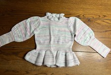 NWT Janie and Jack The Warm and Cozy Marbled Peplum Ruffled Sweater Size 3