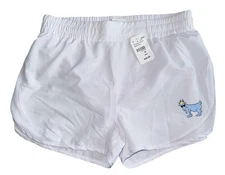 GOAT USA Junior Women’s White Athletic Shorts With Mesh Panels And Lining S NWT