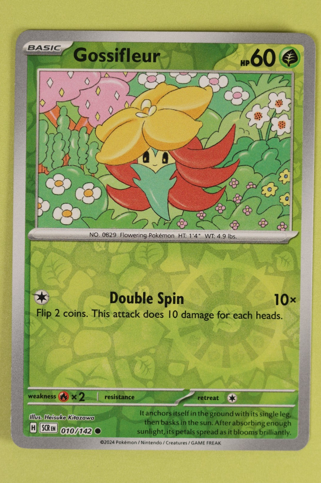 Pokemon TCG Stellar Crown Gossifleur 010/142 Reverse Holo NM NP